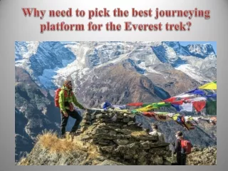 Why need to pick the best journeying platform for the Everest trek