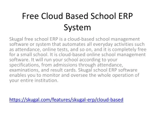 Free Cloud Based School ERP System