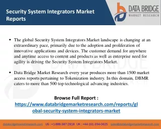 security system integrators market reports