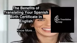 The Benefits of Translating Your Spanish Birth Certificate in English
