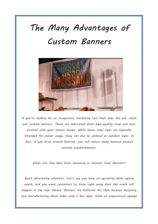 The Many Advantages Of Custom Banners