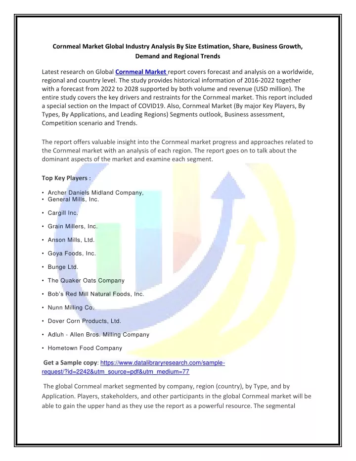 cornmeal market global industry analysis by size