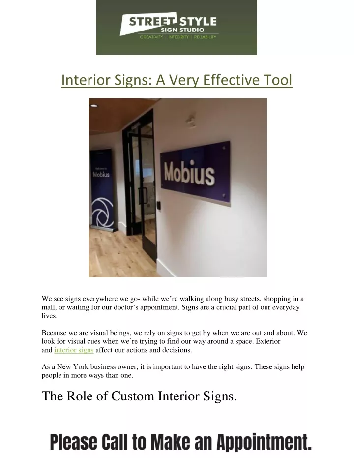 interior signs a very effective tool
