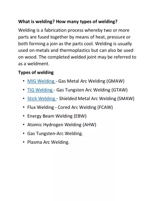 What is welding?
