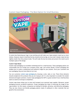 custom vape packaging the best option for small