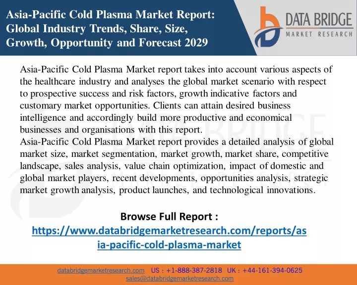 asia pacific cold plasma market report global