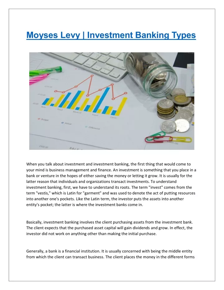 moyses levy investment banking types