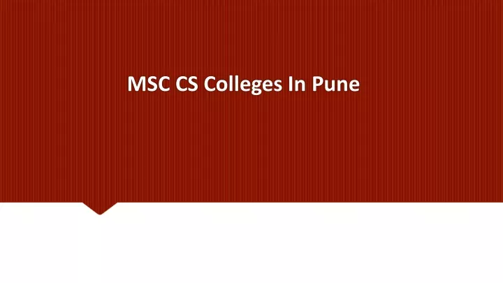 msc cs colleges in pune