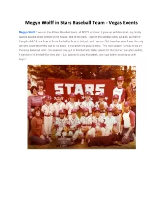 Megyn Wolff in Stars Baseball Team