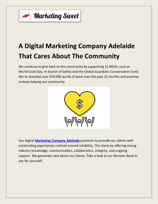 A Digital Marketing Company Adelaide That Cares About The Community