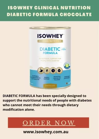 IsoWhey Clinical Nutrition Diabetic Formula Chocolate