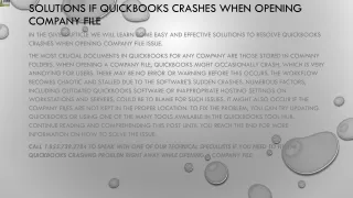 solutions if quickbooks crashes when opening company file