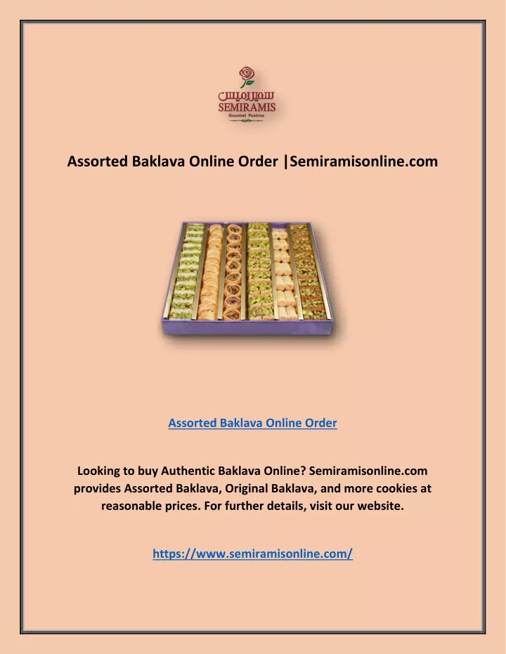 assorted baklava online order semiramisonline com