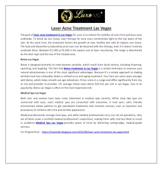 Laser Acne Treatment Las Vegas