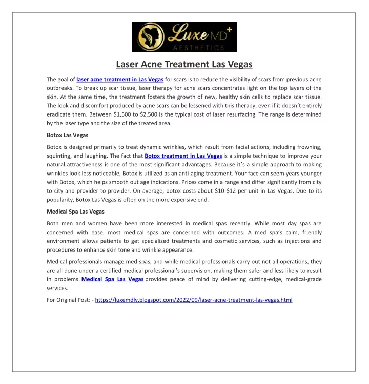 laser acne treatment las vegas