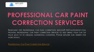 Professional Car Paint Correction Services | Niftyautogroup.com