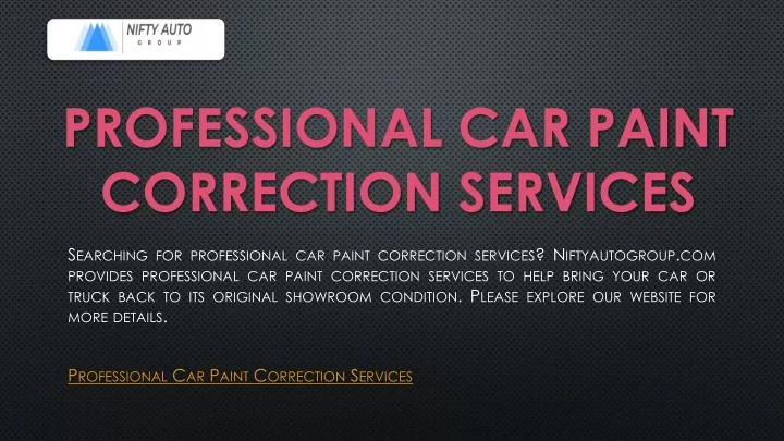 professional car paint correction services