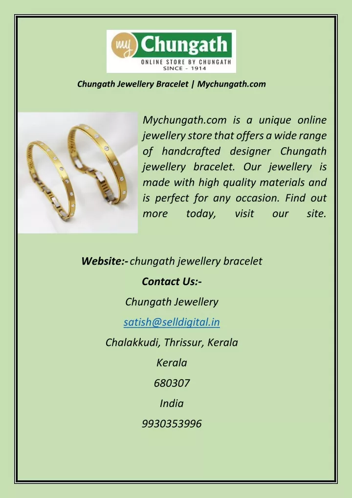 chungath jewellery bracelet mychungath com