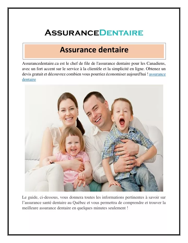 assurance dentaire