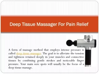 Deep Tissue Massager For Pain Relief