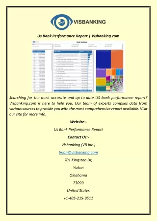 Us Bank Performance Report  Visbanking