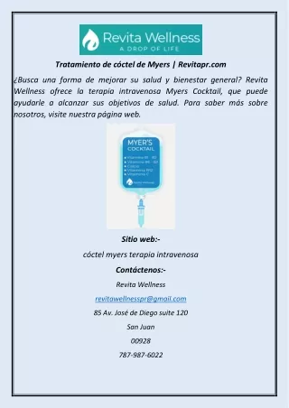 Tratamiento de cóctel de Myers  Revitapr
