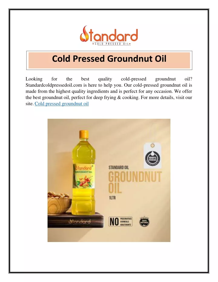 cold pressed groundnut oil