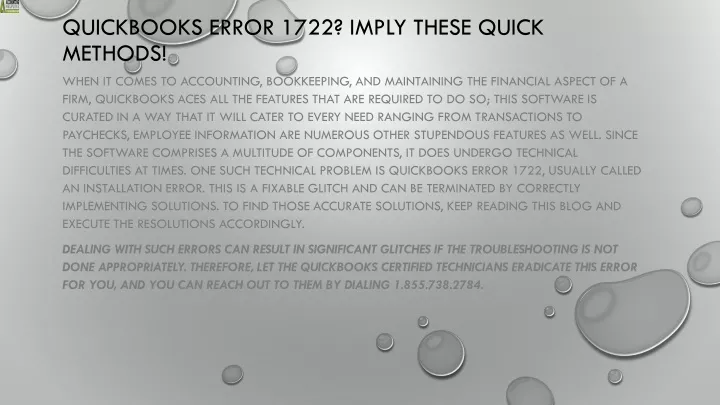 quickbooks error 1722 imply these quick methods