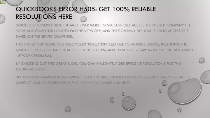 quickbooks error h505 get 100 reliable resolutions here