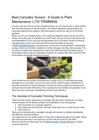 Best Cannabis Scissor _ A Guide to Plant Maintenance _ LTD TRIMMING