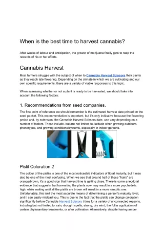 Cannabis Harvest Scissors