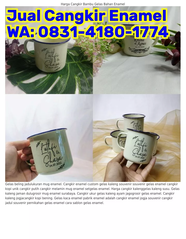 harga cangkir bambu gelas bahan enamel