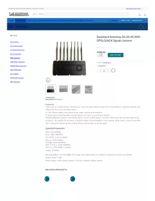uk desktop 8 antennas 2g 3g 4g wifi gps lojack signals jammer