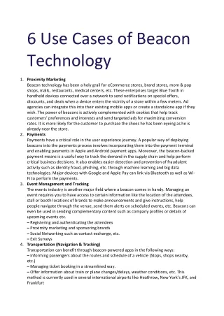 6 use cases of beacon technology
