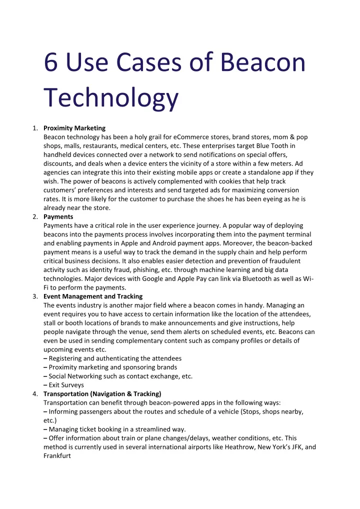 6 use cases of beacon technology