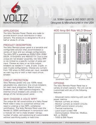 Voltz Remote Power Panels
