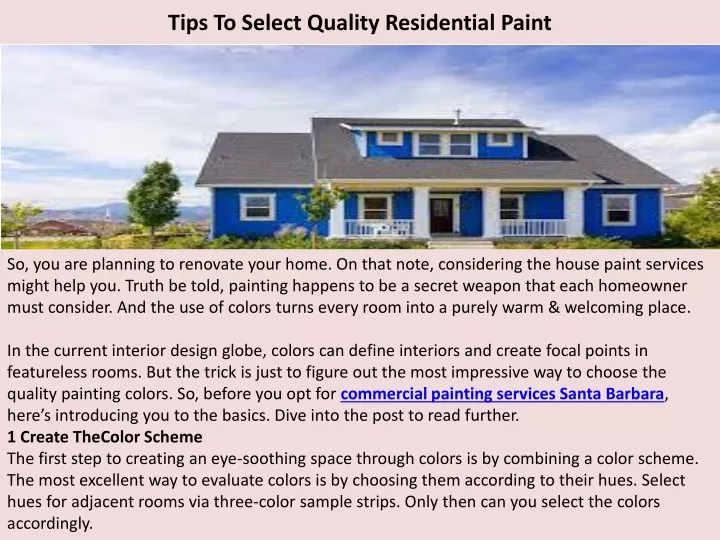 tips to select quality residential paint