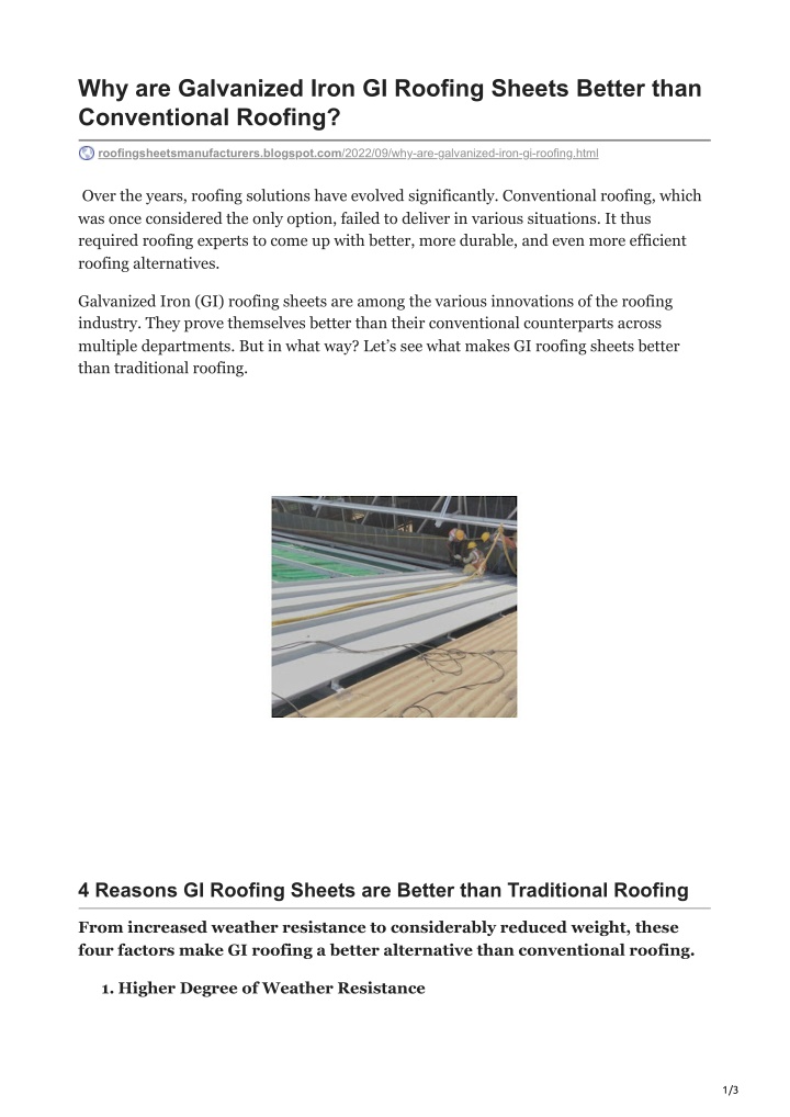 why are galvanized iron gi roofing sheets better