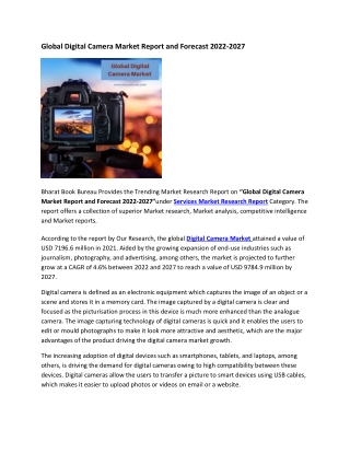 global digital camera market report and forecast