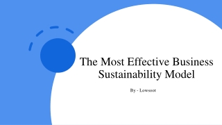 The Most Effective Business Sustainability Model​