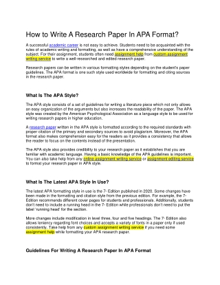 how to write a research paper in apa format