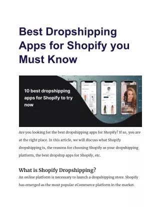 best dropshipping apps for shopify you must know