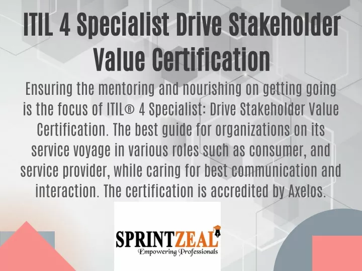 itil 4 specialist drive stakeholder value