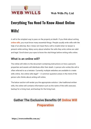 Everything You Need To Know About Online Wills