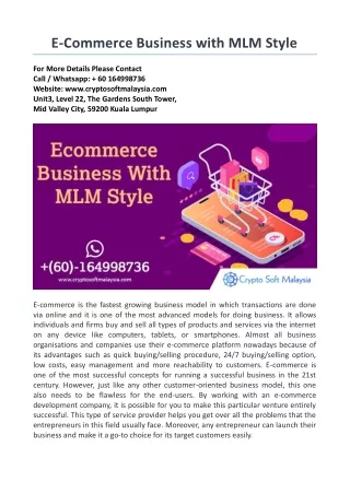 e commerce business with mlm style