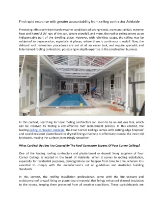 Find rapid response with greater accountability from ceiling contractor Adelaide