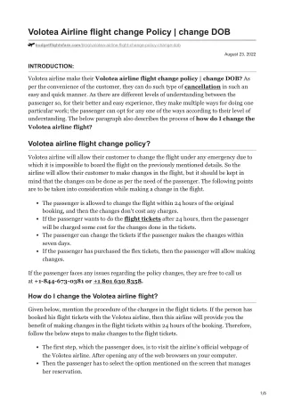 Volotea Airline flight change Policy