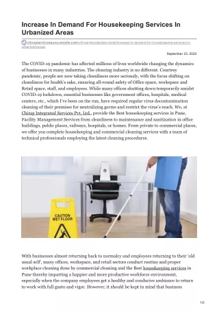 chiragservicespune.wixsite.com-Increase In Demand For Housekeeping Services In Urbanized Areas