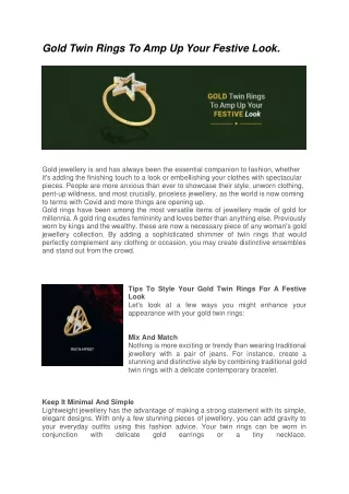 Gold Twin Rings To Amp Up Your Festive Look