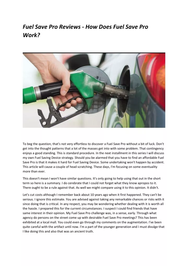 fuel save pro reviews how does fuel save pro work